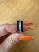 Ring Silber Onyx Zirkonia Grösse 52
