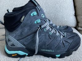 MERRELL Damen Wanderschuhe Gr 38, grau/Türkis Neuwertig