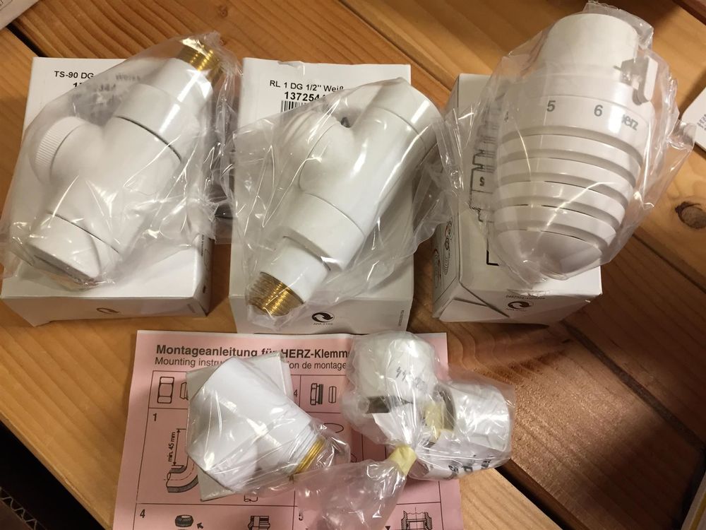 Thermostat Set Durchgang 1/2" weiss-402 1