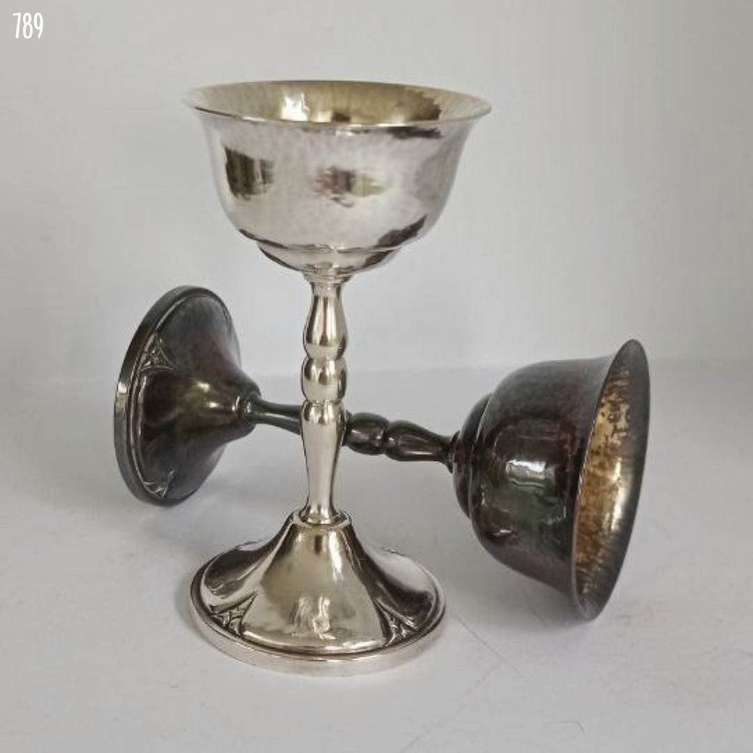 Altre Stoviglie: 2 vintage versilberte Eierbecher – Usato da Dietikon venduto da Magi2
