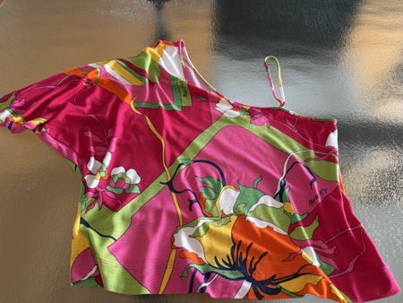 Miss Sixty Top, Pink, Blumendruck, Ein-Schulter-Look, S