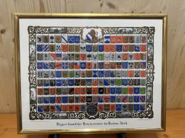 Wappen Zürcher Gemeinden, gerahmt, Top Zustand! Sammler