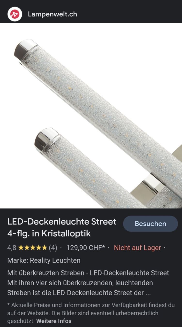 Lampadari & plafoniere: Deckenleuchte Kristalloptik, Neupreis 130 Fr. – Usato da Reinach ag venduto da Wildschwein_Braten 1