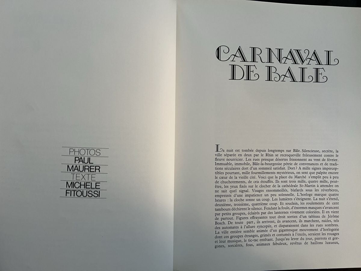 Libri: Fotoband "CARNAVAL DE BALE" von Paul Maurer – Usato da Basel venduto da shirley_gold 2