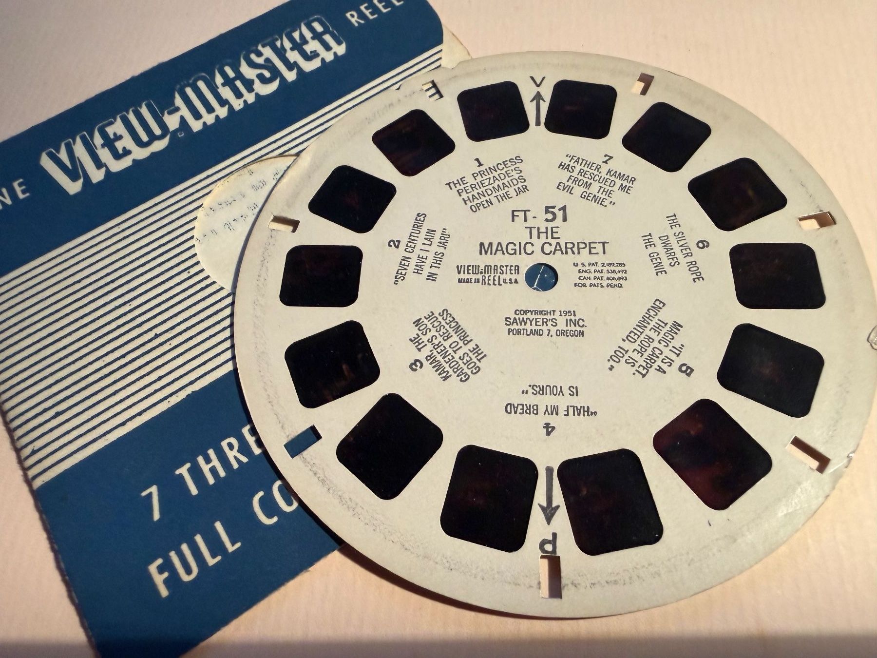 View-master Giocattoli: View-Master 3D: Nr. FT 51 The Magic Carpet – Usato da Tegerfelden venduto da siebenmacky
