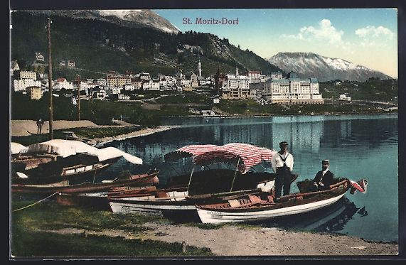 Ansichtskarten: St. Moritz-Dorf, Ortsansicht am Wasser m – Gebraucht aus Berlin von bartko-reher