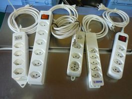 Steckdosenleisten 5er Set 4-5 - 6 fach weiss Steffen