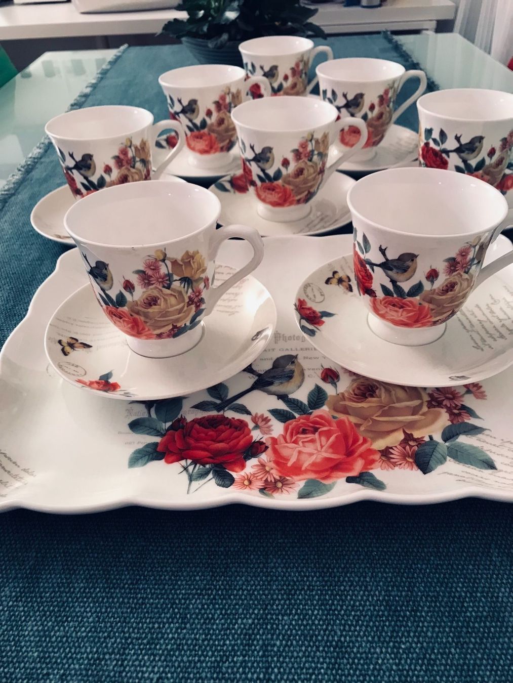 Tazze: 8 x Kaffeetasse mit Tablett – Nuovo e nell'imballaggio originale da Frauenfeld venduto da berk39 2