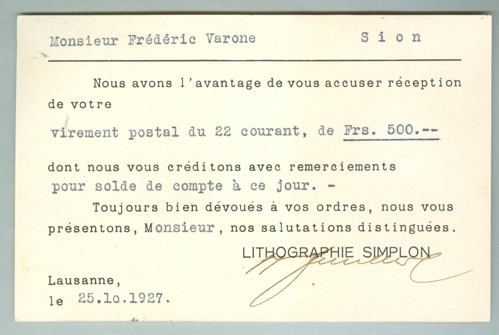 Tutti i francobolli: 1927 Schweiz Bedarfspost mit Perfin – Usato da Zürich venduto da yago-rot 1