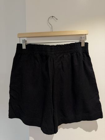 Kurze Leinenhose Damen Schwarz Grösse M Leinen gute Zustand