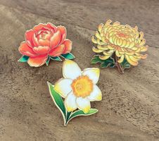 Set 3x Pin Blume