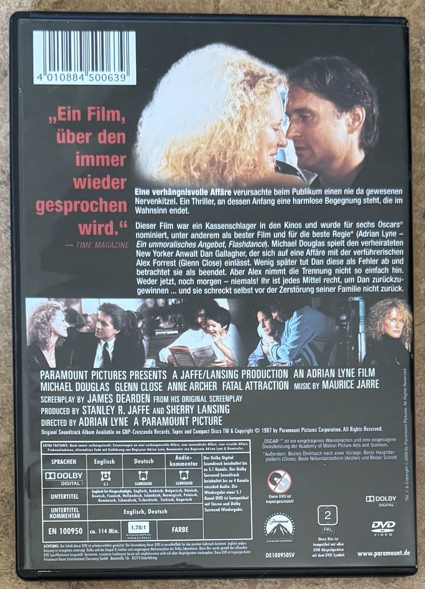 Tutti i DVDs: EINE VERHÄNGNISVOLLE AFFÄRE  – Nuovo (secondo la descrizione) da Dietikon venduto da AndreaSch01 1