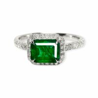 Smaragd-Ring 14k Weissgold 2,06ct