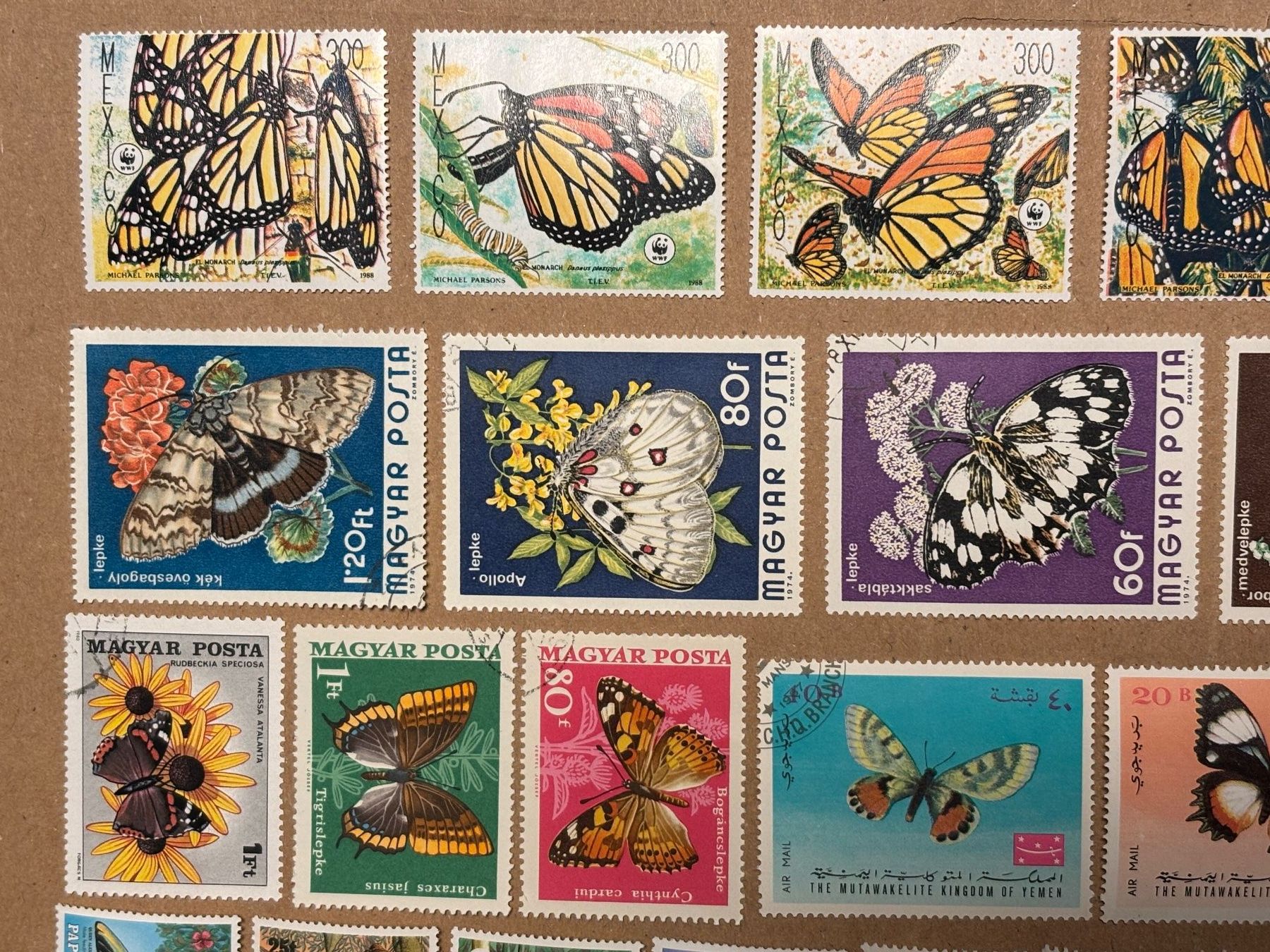 Tutti i francobolli: 48 verschiedene Briefmarken div. Länder mit Schmetterlingen – Usato da Baar venduto da bricksandmore 2