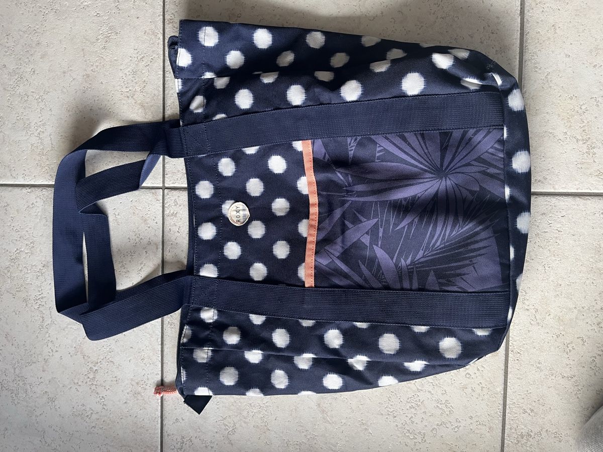 Roxy Borse da donna: Roxy Shopper/Strandtasche, blau mit Punkten – Usato da Konolfingen venduto da Emmenthal3510