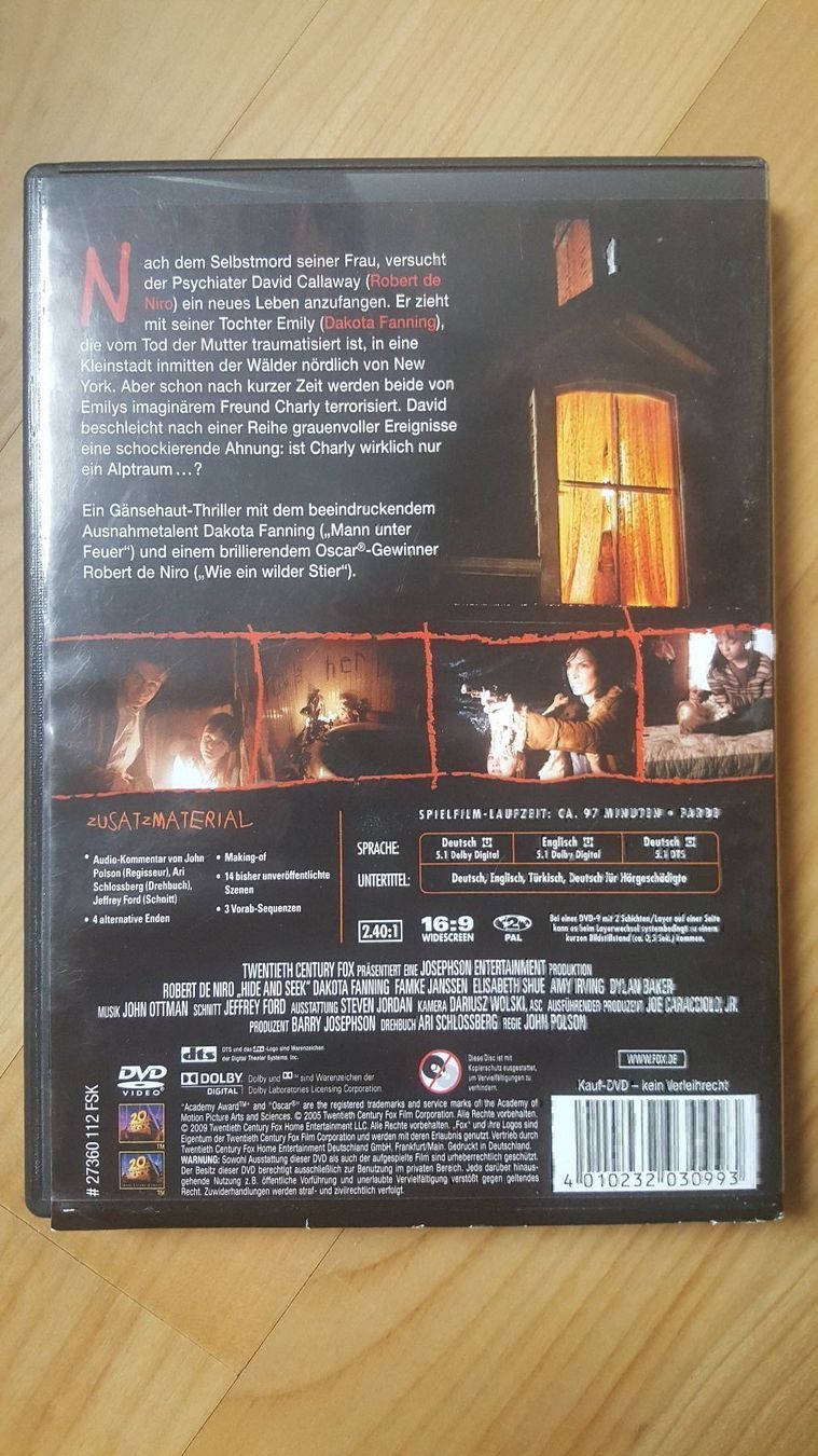 Tutti i DVDs: DVD Hide and Seek Robert DeNiro – Usato da Dierikon venduto da sanpaplo 1