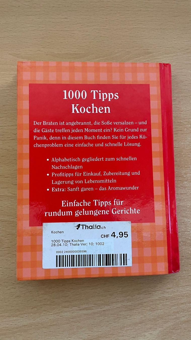 Bücher: 1000 Tipps Kochen Kochbuch – Gebraucht aus Glattfelden von cybermaxx 1