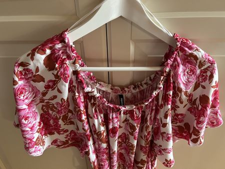 Mit Blumenprint: Sommer Kleid Chicorée, fuchsia, Gr. M