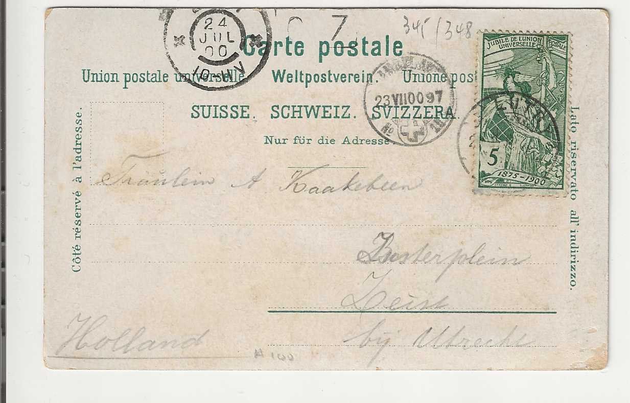Ansichtskarten: Bönigen, Litho, 1900 – Gebraucht aus Spiez von Niesen20 1