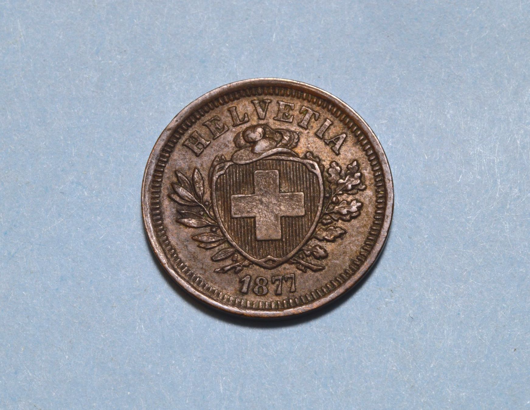 Tutti le monete: 1 Rappen 1877 – Usato da Oberglatt ZH venduto da ZH111 2
