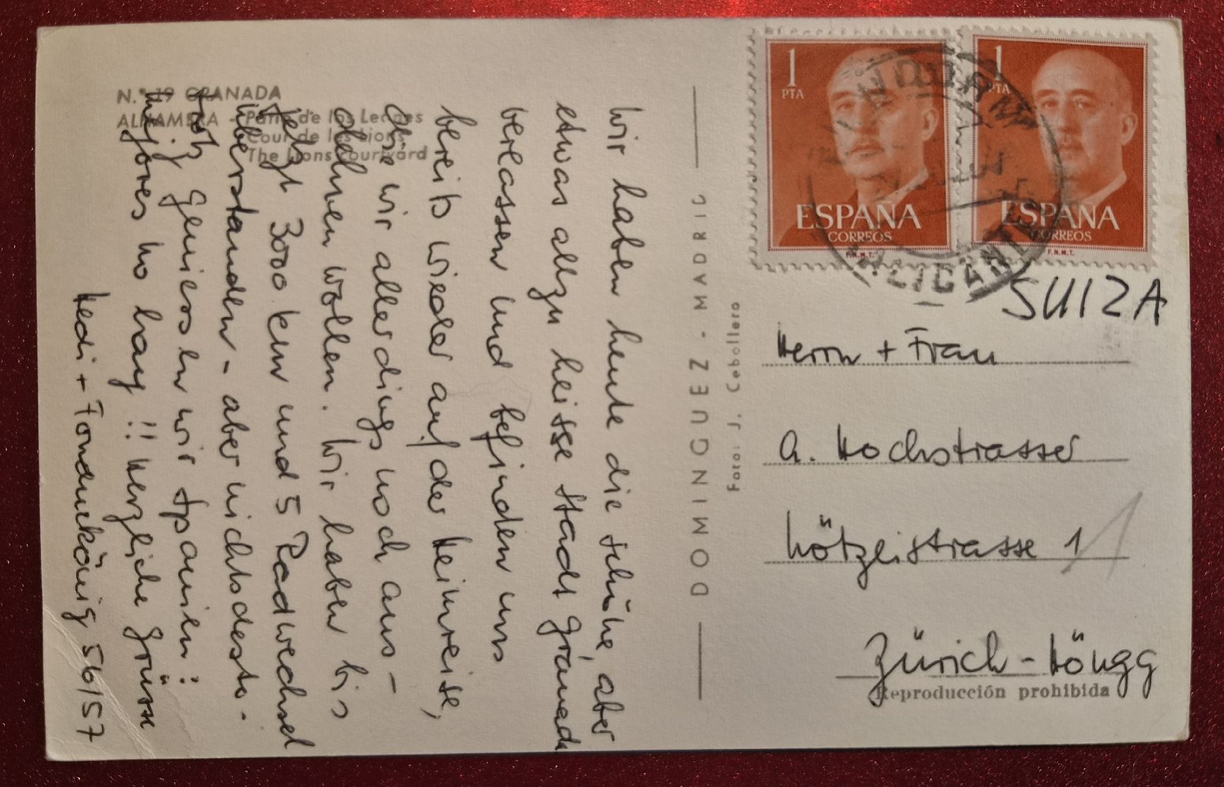 Cartes postales: Alhambra Granada Spanien 1971 – D'occasion à Melchnau par Arthurius 1