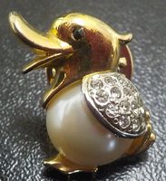 Vintage-Vogel- oder Pinguin-Brosche
