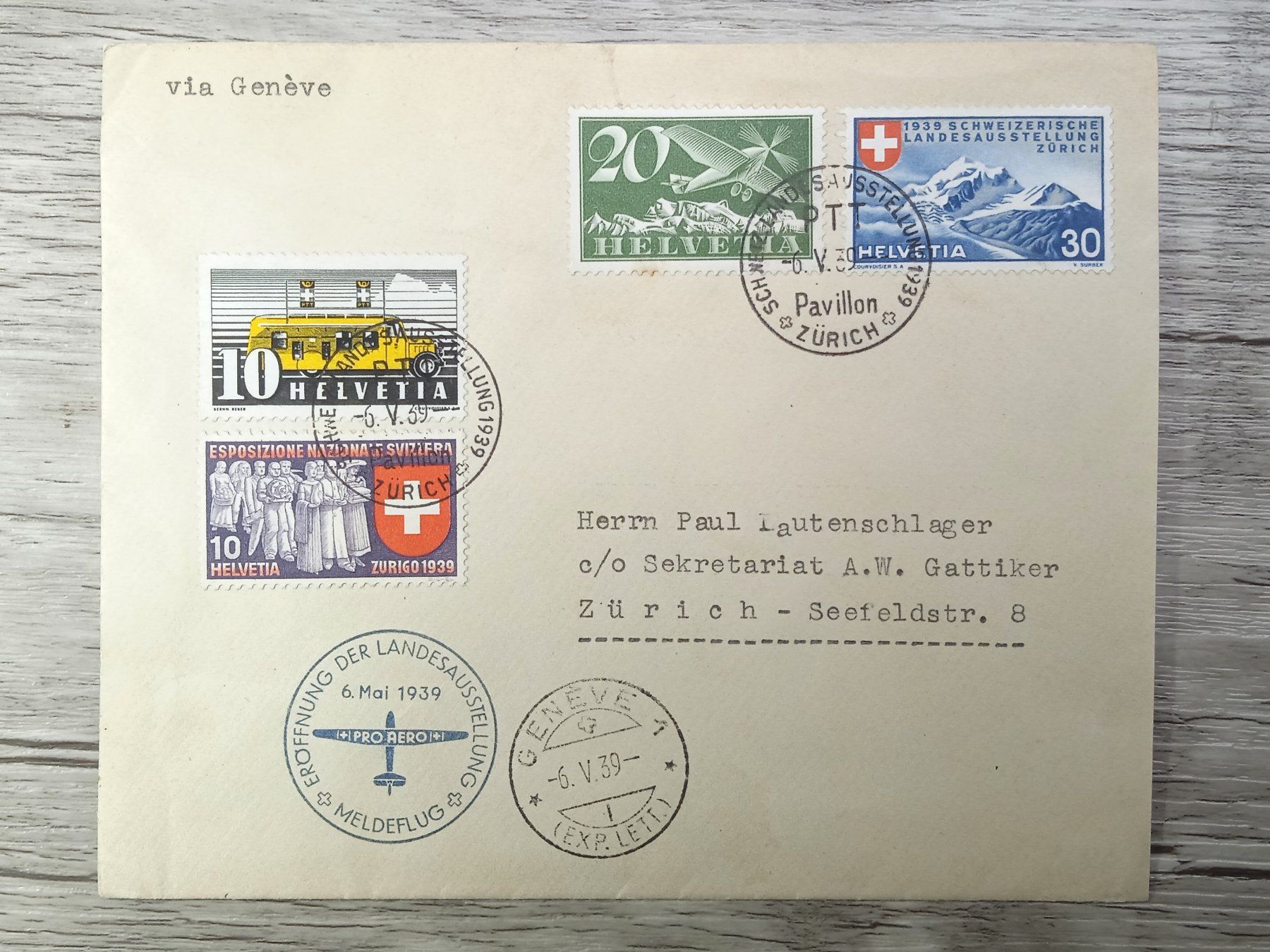 Tutti i francobolli: TR52 Enveloppe + Timbre Suisse 1939 – Usato da Cousset venduto da Patrick_Collections