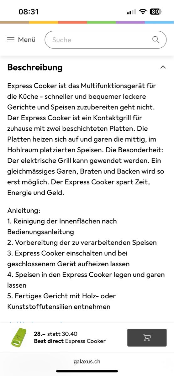 Elettrodomestici da cucina: Cook it Kontaktgrill – Usato da Bern venduto da Dafi7 4