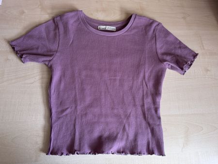 T-shirt Pull & Bear côtelé couleur lilas - taille S