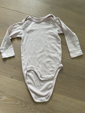 H&M Body Langarm Rosa Grösse 80 aus Bio-Baumwolle