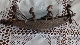 Antica Scultura in Bronzo, Barca con Personaggi 🛶✨ (50)