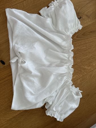 Weisse Bauchfreie Bluse, Gr. XS/S