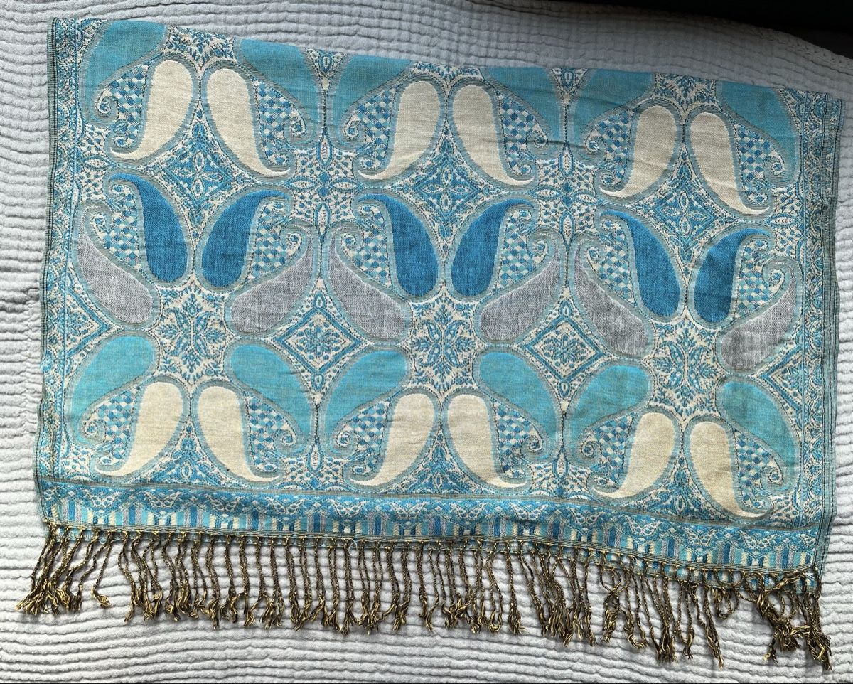Foulards & écharpes: Schal türkis paisley mit Fransen – D'occasion à Gattikon par AnnettFloh