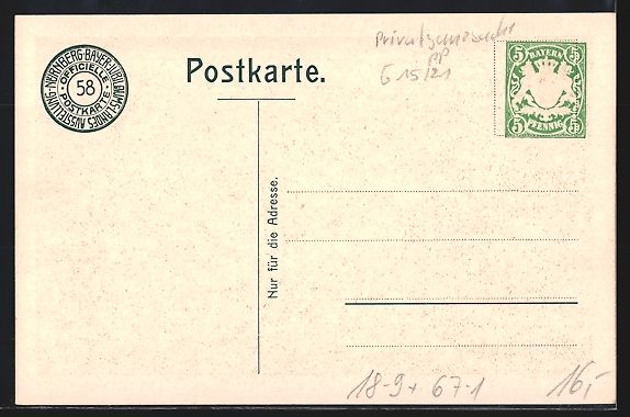 Cancelleria postale: Nürnberg, Bayerische Jubiläums-Landes- – Usato da Berlin venduto da bartko-reher 1