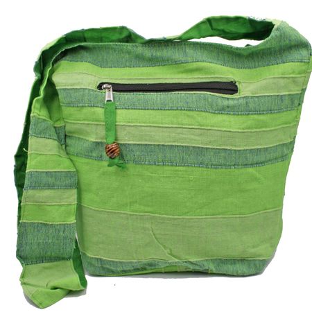 Umhängetasche Beutel Tasche Goa Grün Baumwolle Indien