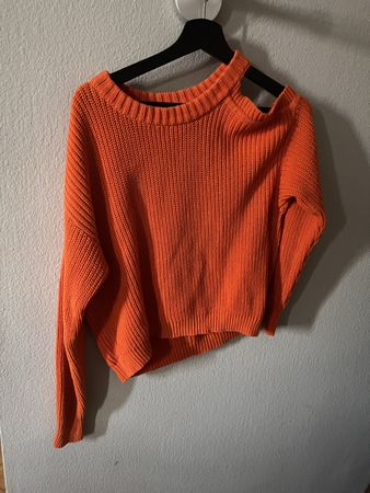 Pullover Grace, Gr. S, orange, cutout Schulter 