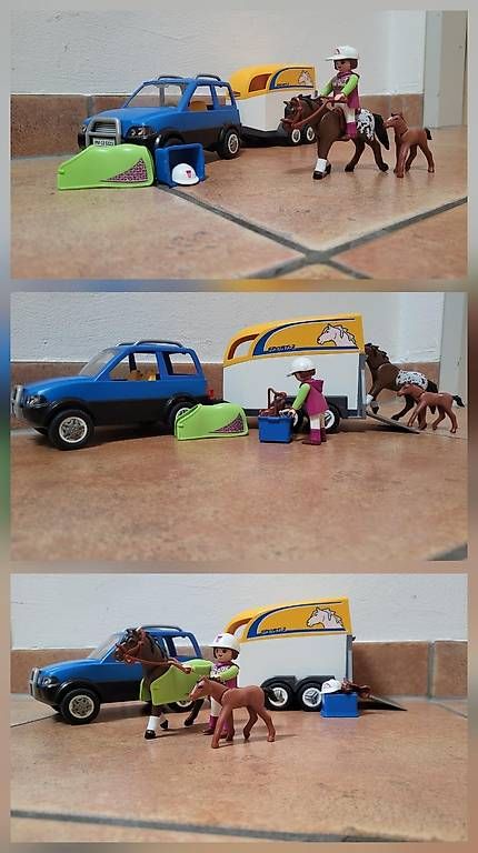 Playmobil Giocattoli: Playmobil PKW mit Pferdeanhänger – Usato da Haldenstein venduto da junu