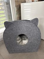 Katzenhaus Filz Grau mit Ohren guter Zustand