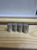4 Ventilventilkappen Set Metall silber