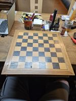Schachbrett mit Figuren Holz Gebraucht (S)