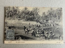 🟡antik Postkarte gelaufen 1908 antike Briefmarke TUNESIEN