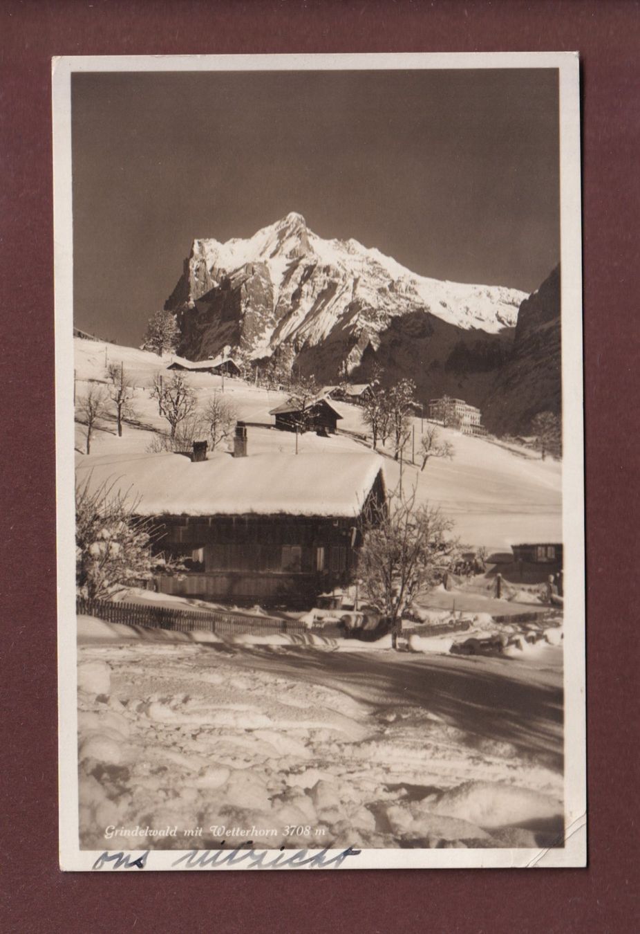Cartoline postali: GRINDELWALD - Wetterhorn - 1939 – Usato da Pully venduto da nicecards
