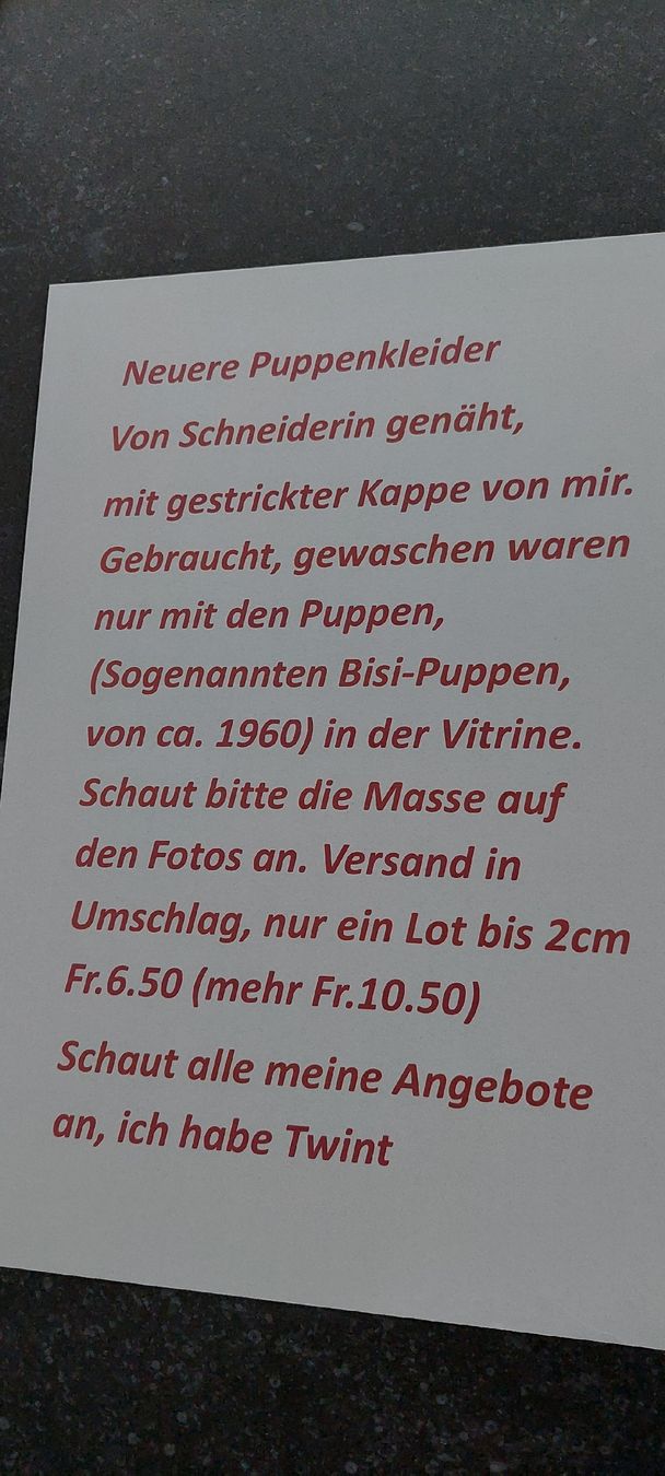 Puppen: Puppenkleid – Gebraucht aus Muri AG von nindo1 6