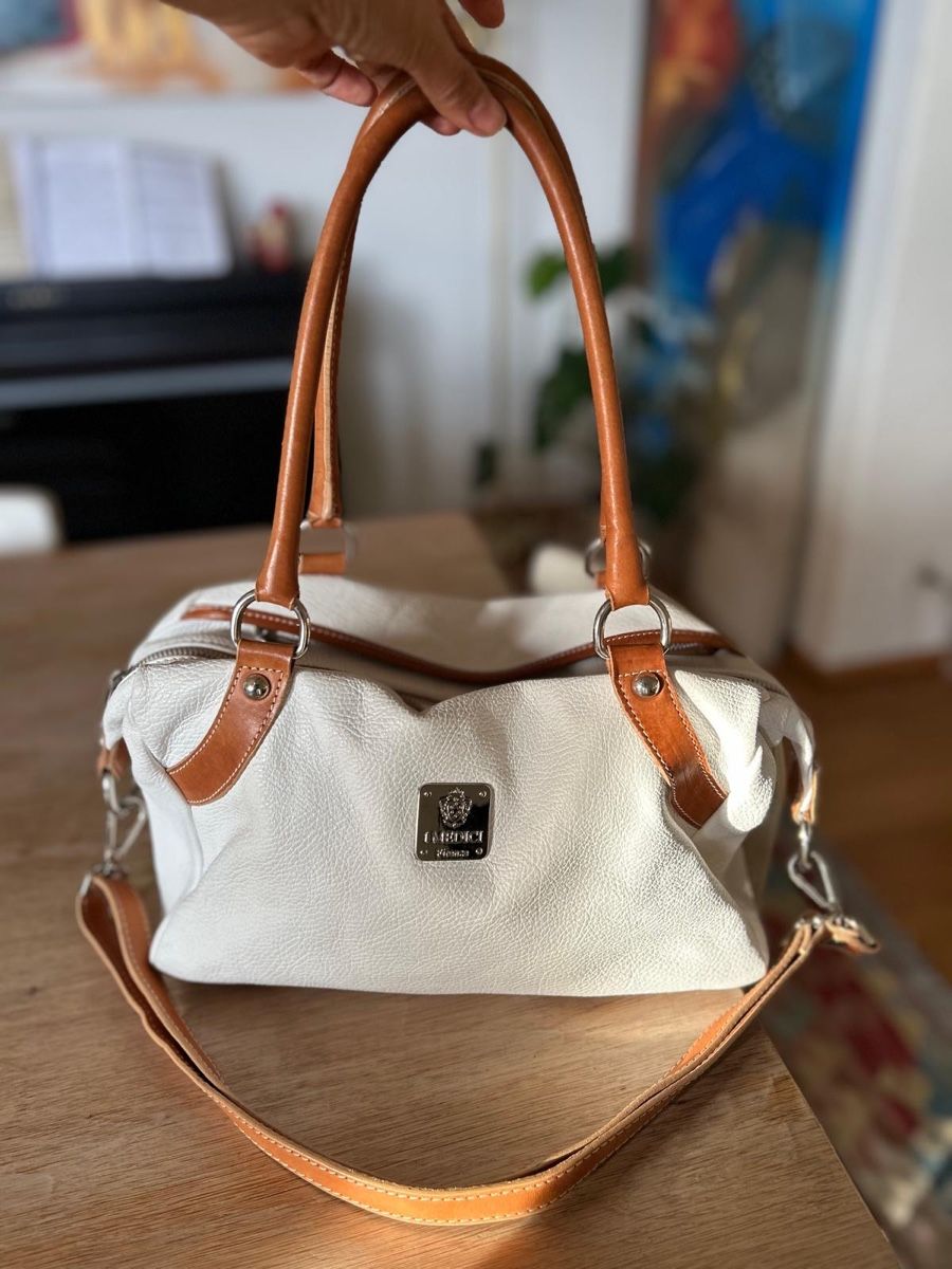 Borse da donna: Stylish Florence Italy White Leather Handbag - Pristine! – Usato da steinhausen venduto da pat_nc2x