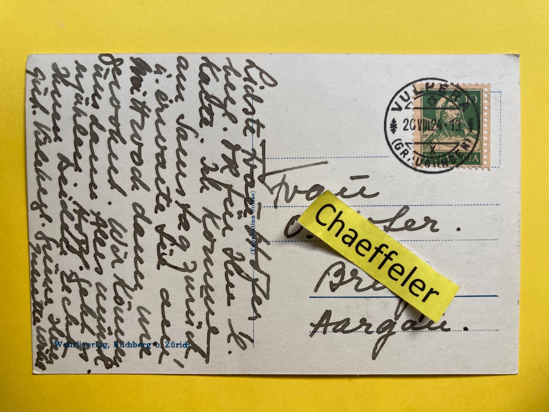 Cartes postales: 1924  Eiger & Mönch – D'occasion à Zürich par Chaeffeler 1