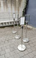 Absperrstaender Set, Edelstahl, 4 Stk - Top Zustand!