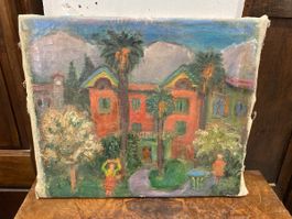 Charmante peinture à l'huile, paysage estival exotique🌴 