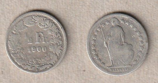 Alle Münzen: 50 Rappen 1900 – Gebraucht aus Allschwil von Coinfreak