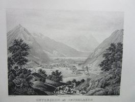 INTERLAKEN  AQUATINTA BLATTGRÖSSE CA. 34X25CM ZUSTAND GUT