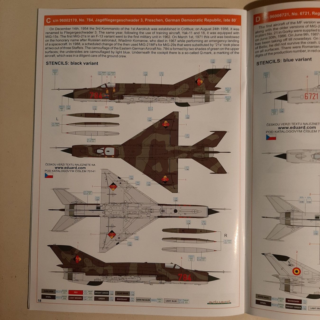 Kit di modellismo & Modellini statici: 1988 ... MIG-21 MF Interceptor ... Eduard 70141 – Nuovo (secondo la descrizione) da Bonstetten venduto da Benibanny59 3